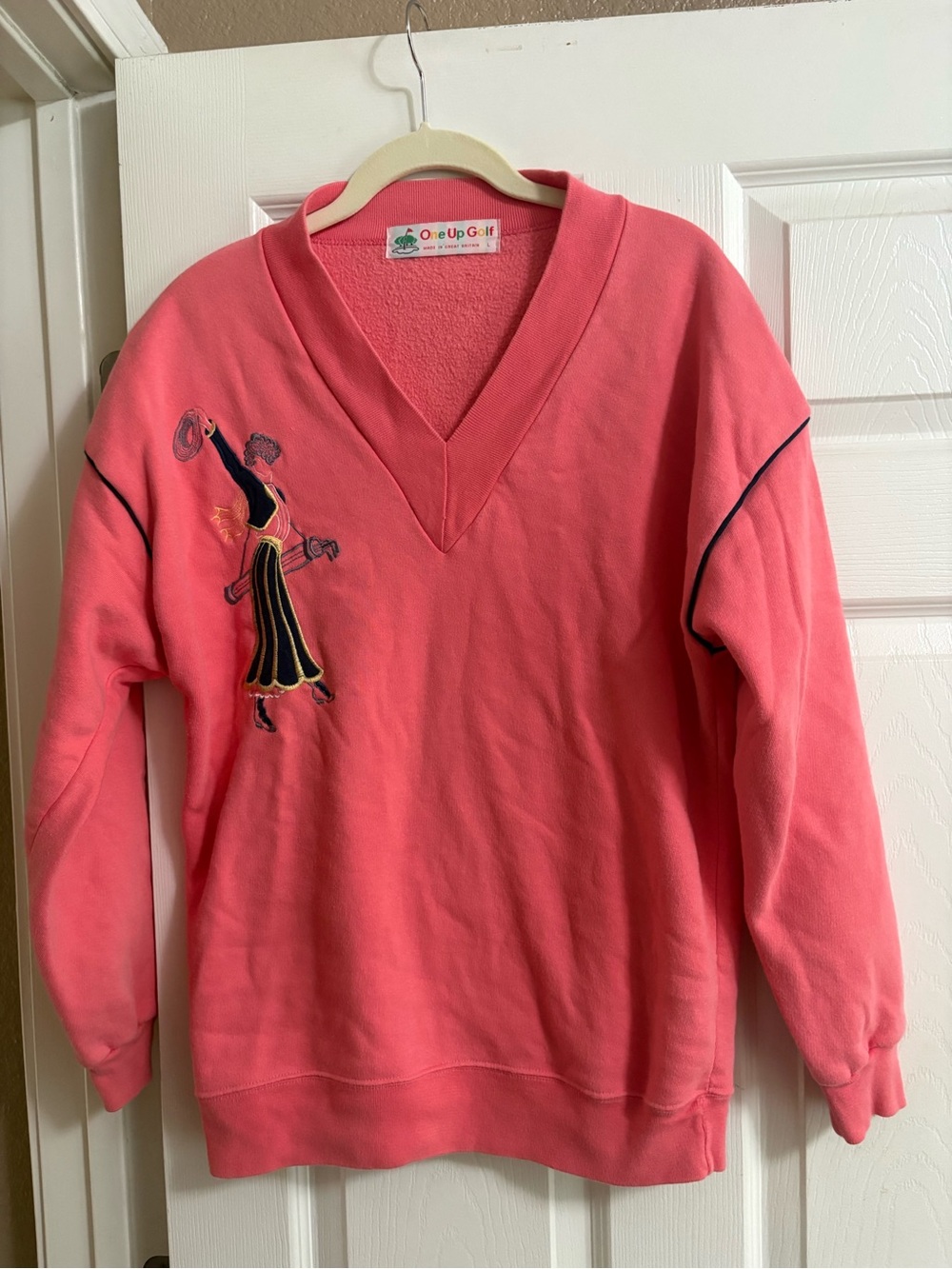 Vintage One Up Golf embroidered pullover v neck sweatshirt L